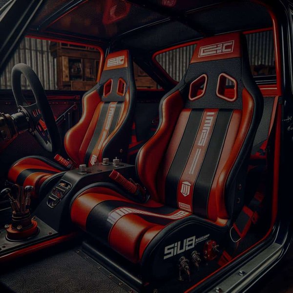 Existe-t-il des housses de siège personnalisables pour les sièges baquets d'une voiture de course ?